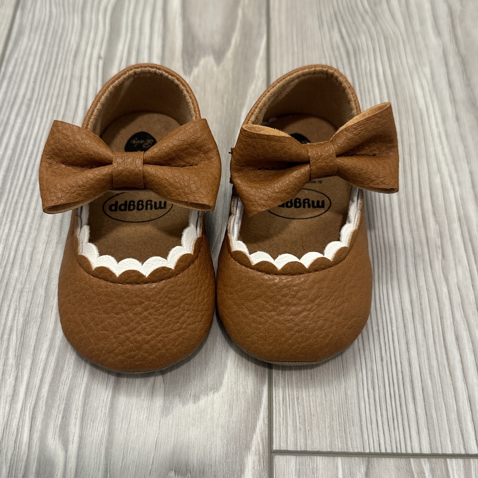 Myggpp Shoes Infant Baby Brown Pebbled Girl Mary Jane UNKNOWN SIZE SEE PICTURES