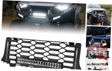 Front Mesh Grill with LED Spotlight Left Right DRL for Polaris Ranger XD 1500