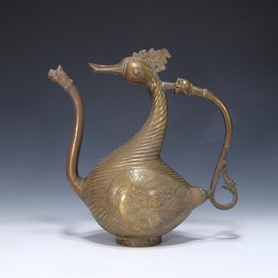 Indian Mughal Bronze Hamsa Goose Ewer - 19/20th C.