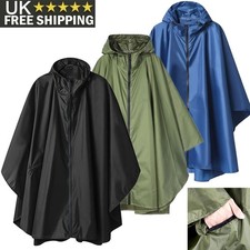 Oversized Adult Outdoor Raincoat Poncho Waterproof Rain Cape Hooded Jacket Cover