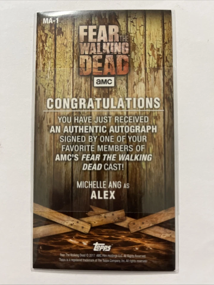 Michelle Ang Fear The Walking Dead As Alex Auto Card MA-1 08/of 10 - Image 3 of 3