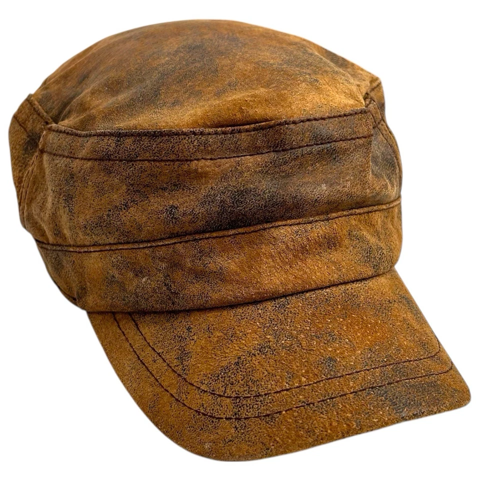 Stetson Kerman Piel de Cerdo Cuero Ejército Gorra Cadete Sombrero Para Hombres XL Western Militar Marrón Foto 4 de 4