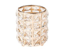 Golden Crystal Makeup Brushes Holder Organizer Cosmetics Comb Pen Pencil Case