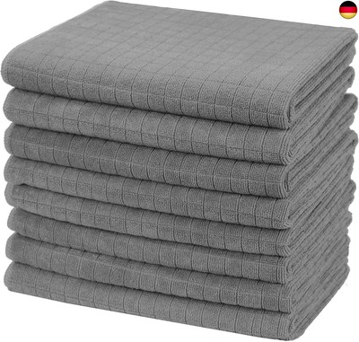gryeer 8er-Set Microfaser Geschirrtücher, weiche, super saugfähige und fussel f