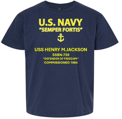 USS HENRY M.JACKSON  SSBN-730 * SEMPER FORTIS *VINYL SHIRT. US NAVY LICENSED