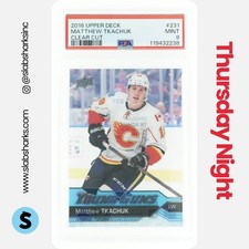 2016 UPPER DECK #231 MATTHEW TKACHUK CLEAR CUT YOUNG GUNS RC ROOKIE PSA 9