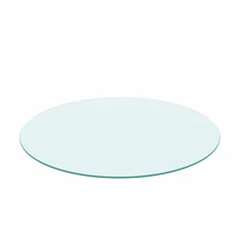 35.83-Inch Round Tempered Glass Table Top, 1/4-Inch Thick, Polished Edge for