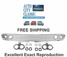 1958 Chevrolet Grill W Park Light Pods Lenses Impala Belair Biscayne Nomad