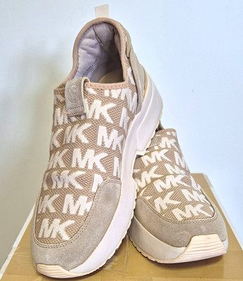 Michael Kors Damen Slip-On Sneaker Low Top Logo Mesh beige/weiß EU 40