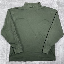LL Bean Traditional Fit Mock Neck Carefree Unshrinkable L/S Shirt Size Medium
