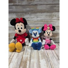 Disney Minnie Mouse Plush Toy Lot Red Rainbow Pink Outfits