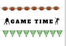 6 Game Time Football Banner Party happy birthday decorations boys superbowl