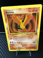 Moltres 27/62 Fossil Non-Holo Rare LP WOTC 1999 Pokémon Card Vintage