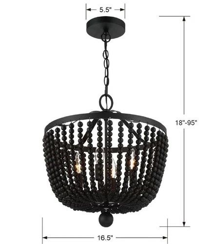 Crystorama Rylee 16 1/2" Wide Matte Black Bowl Chandelier - Picture 8 of 8