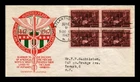 DR JIM STAMPS US COVER DOCTORS FDC SCOTT 949 BLOCK OF 4 STAEHLE CACHET CRAFT