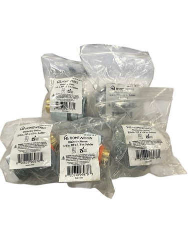 HOMEWERKS Dielectric Union 3/4 FIP x 1/2 SOLDER 520013412BZ *SET OF 5 *NEW *FRSP