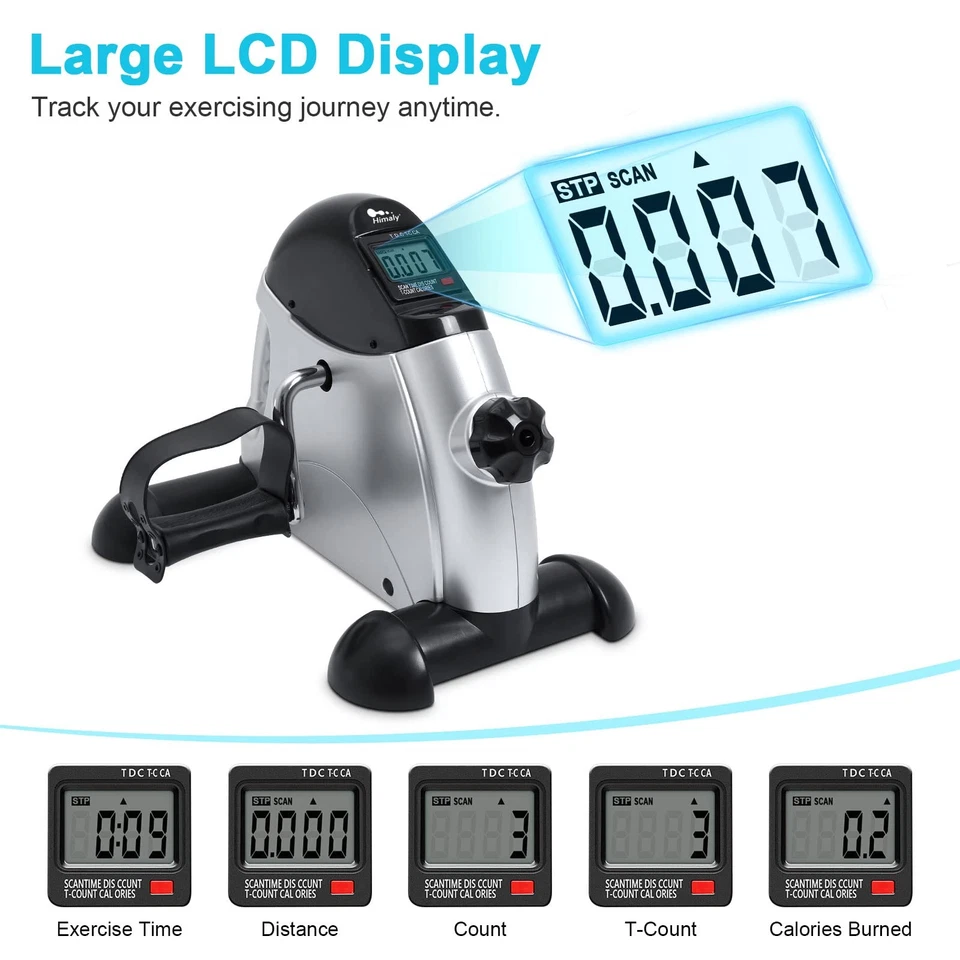 Mini Exercise Bike - Under Desk Pedal Exerciser for Arms & Legs with LCD Display - Image 2 of 4