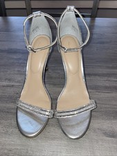 ALDO Silver Rhinestone Stiletto Heels Size 9 Formal Prom Bridal