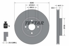 2x TEXTAR Bremsscheibe PRO+ 92304205 für MX ABARTH FIAT ND MAZDA 124 Spider 348