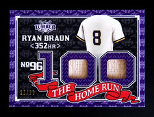 2024 Leaf Lumber Game Dual Used Bat Ryan Braun /20 Brewers