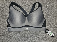 Under Armour HeatGear Black Sports Bra XL High Support Padded Racerback