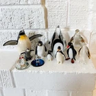 Vtg  art glass penguin figurine Collection Lot 10 Murano Style Lamp Work Glass