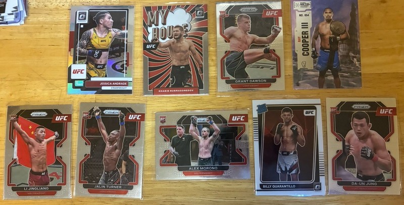 Donruss & Prizm UFC 9 Card Lot - Holofoil Rookies (RC) & Insert - Khabib Andrade