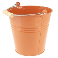Deko Eimer Metall ÜBertopf Orangebraun Ø22Cm H21,5Cm 6L Vintage Blumentopf