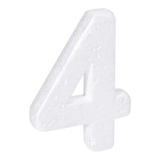 Foam Numbers 4 Numeral EPS White Polystyrene Number 100mm/4 Inch