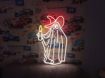 Halloween Ghost neon sign,Halloween Ghost light, Ghost Holding A Candle (30in)