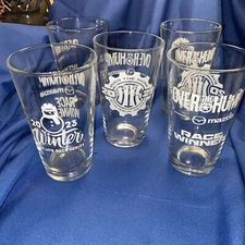 (5) Over The Hump 14 Pint Glass Mountain Bike Series 16 oz Glasses