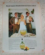 1976 print ad - Almaden Vineyards Wine Blonde Sangria recipe vintage ADVERT Page