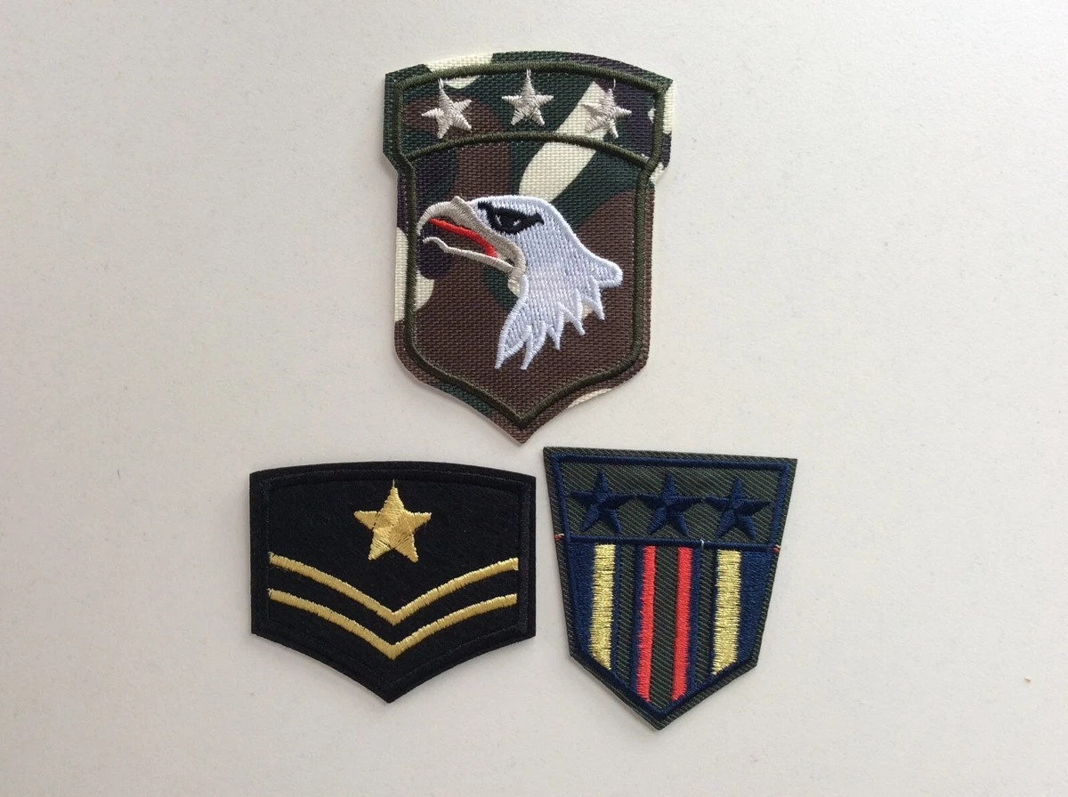 Set Lotto 3 Toppe Patch, US Military, US Army , Patch Militari, Gradi  militari