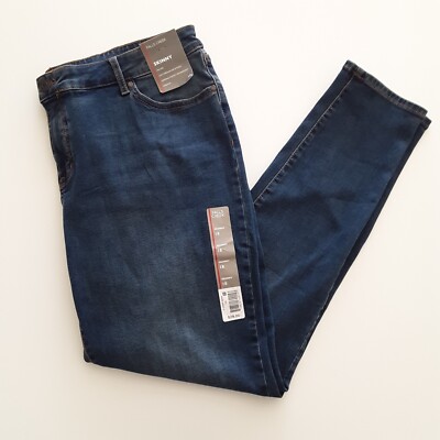 Falls Creek Womens Size 18 Skinny Jeans Stretch Mid-Rise Blue