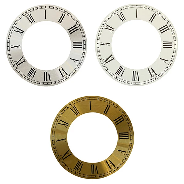 QUARTZ Orologio Capitolo Anello Tempo Quadrante Con Numeri Romani Neri Argento Oro Metallo Bianco