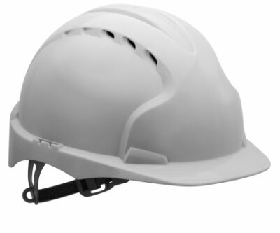 Evo3 Helm, Bauhelm, Schutzhelm  weiss mit Belueftung JSP