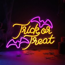Trick or Treat LED Light Sign 16" x 11   Eco friendly in stock