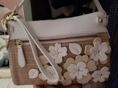 women's flower applique purse