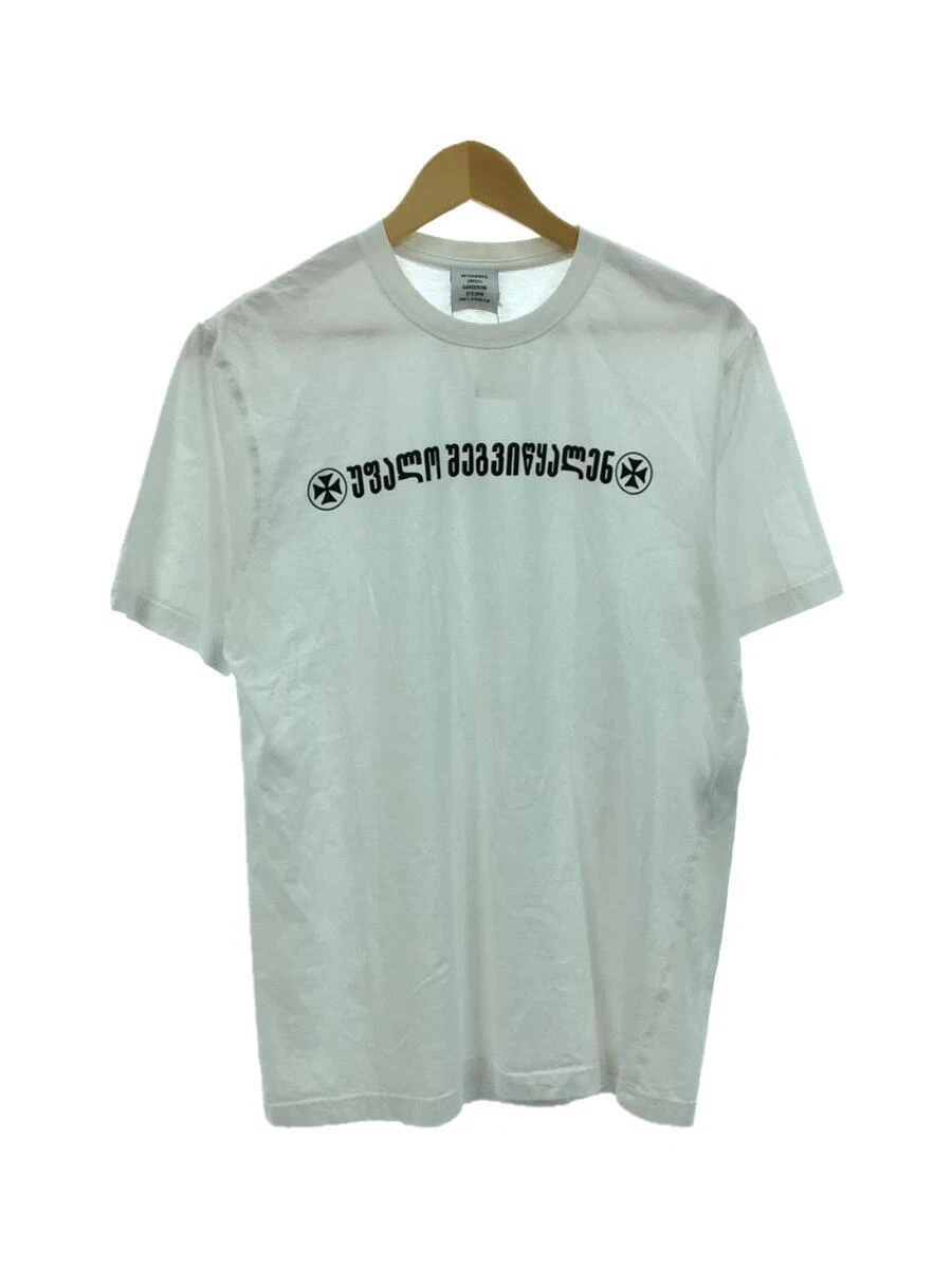 VETEMENTS T-shirt S white cotton Georgian logo print 19SS | eBay