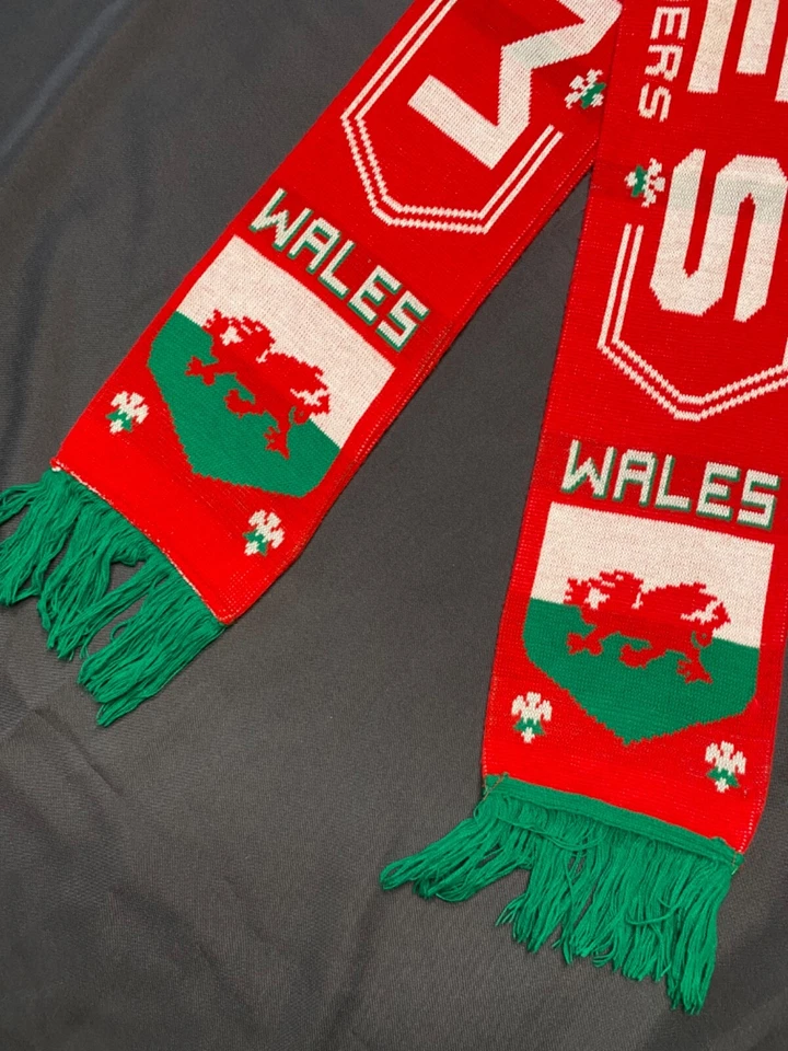Bufanda de fútbol de la selección nacional de GALES de colección rara talla única Foto 3 de 4