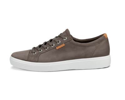 Men's Ecco Soft 7 Lace Up Nubuck Sneaker Grey 430004 59141