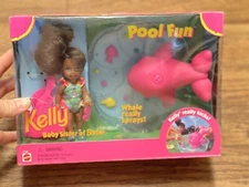 VINTAGE 1996 POOL FUN KELLY African American BABY SISTER OF BARBIE DOLL #17052