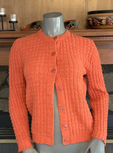 Vintage 60's Rust Orange Cardigan 