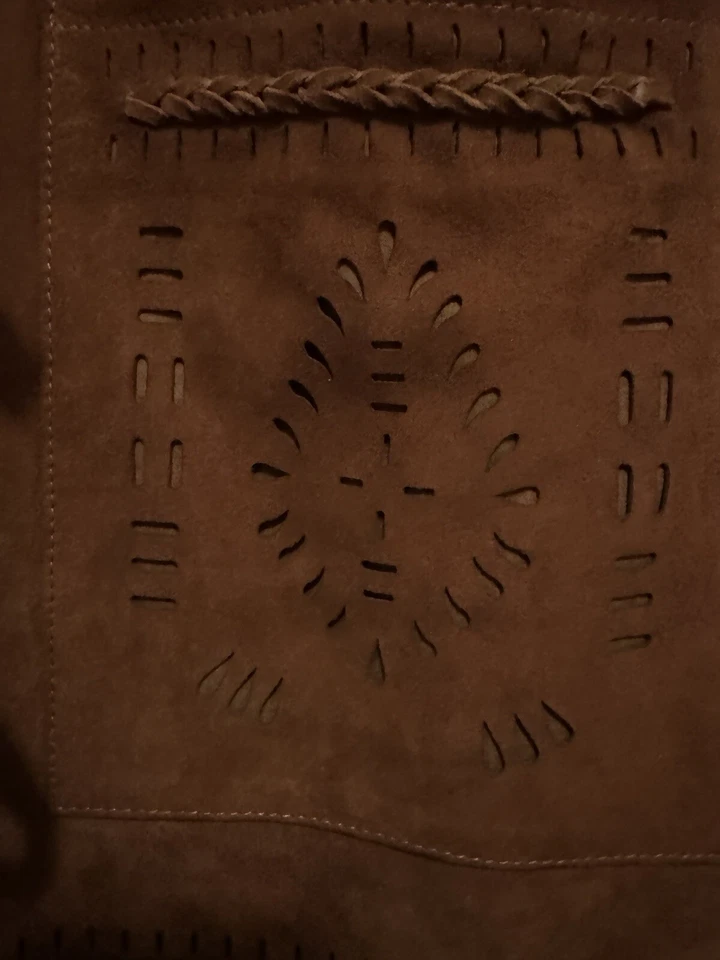 Sundance Wolf Moon Rosa Lee Suede Long Duster Fringe Vest Size M New - Image 4 of 4