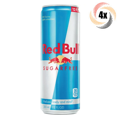 4x Cans Red Bull Sugar Free Flavor Energy Drink 12oz Vitalizes Body & Mind!