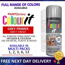 All Purpose Grey Primer Aerosol Spray Paint Can Metal Wood Plastic 400ml-1 to 12