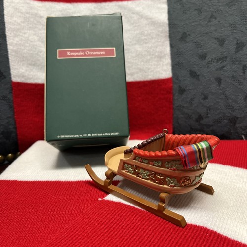 Hallmark Keepsake 1988 trineo lleno de sueños adorno de club de coleccionistas de colección - Imagen 2 de 2