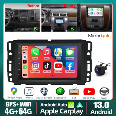 64G Apple Carplay For GMC Chevrolet Chevy Car Stereo Radio Android 13 GPS Navi
