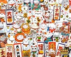 50 pcs "Lucky Cat" Sticker Pack Maneki Neko Japanese Cat Fortune Good Luck Decal