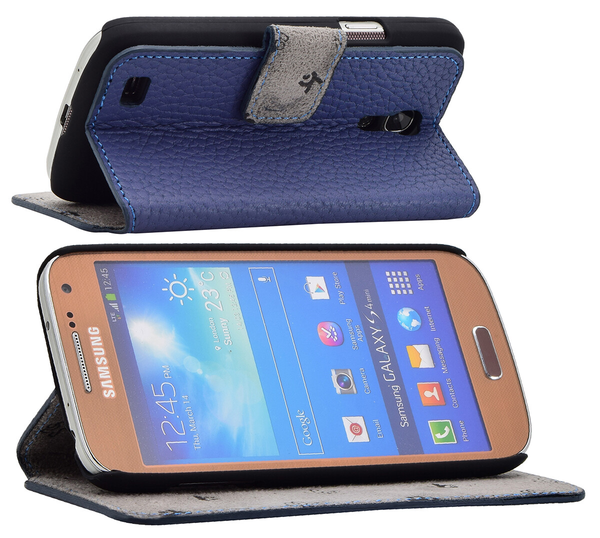 Exclusive Folding Phone Case Genuine Leather Case For Samsung Galaxy S4 Mini